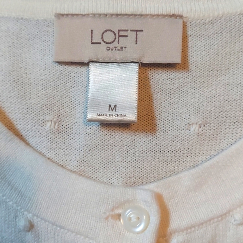 Loft Button Front Lightweight Ladies Sweater Med … - image 3